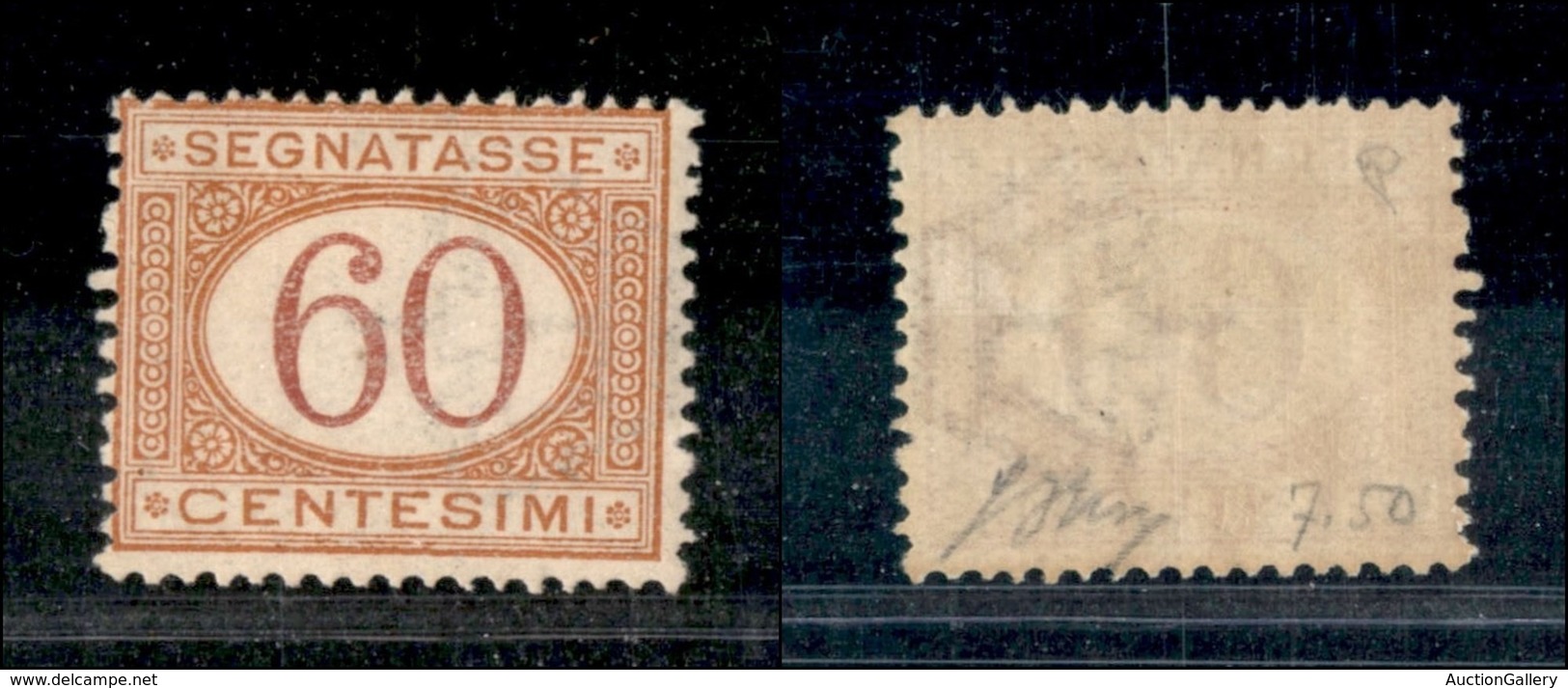 Regno - Segnatasse - 1890 - 60 Cent (26) - Gomma Originale - Oliva (180) - Other & Unclassified