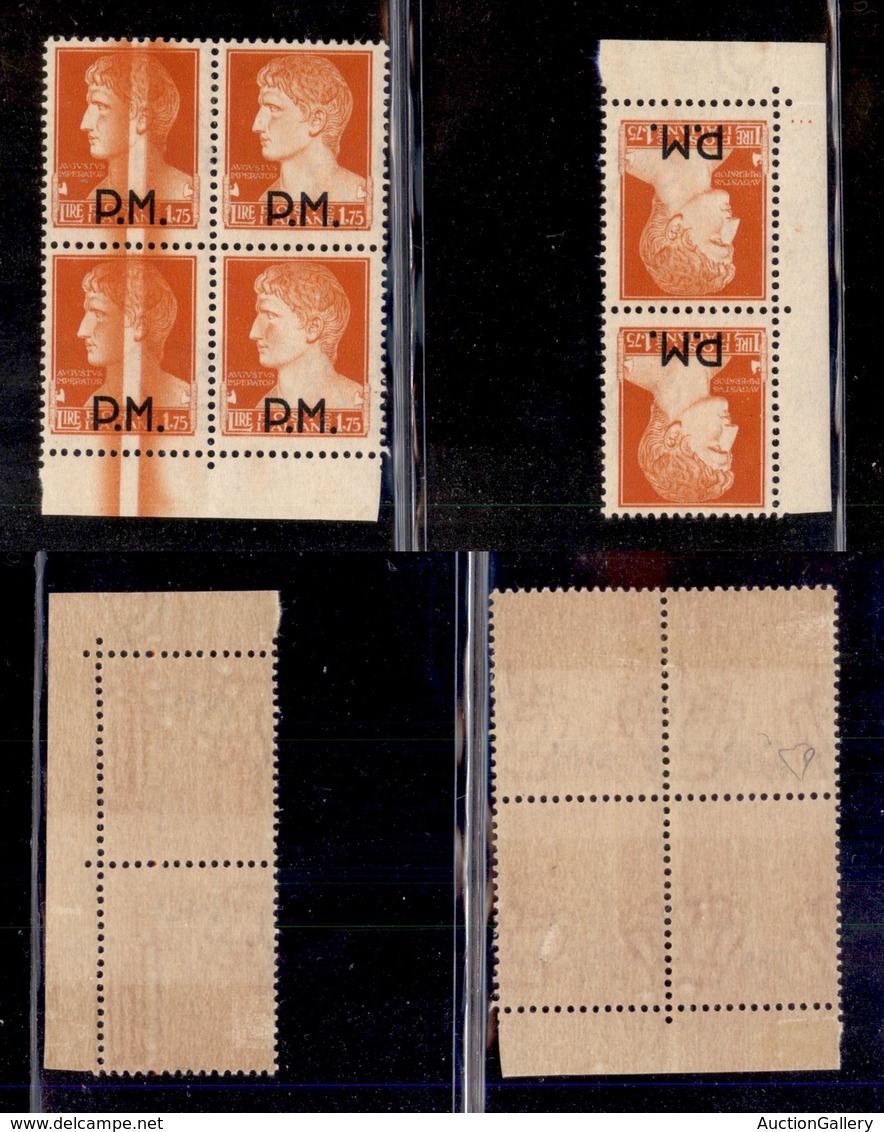 Regno - Posta MIlitare - 1942 - 1,75 Lire (10) - Quartina Con Grande "taglio Chirurgico "  Verticale - Gomma Integra - C - Other & Unclassified
