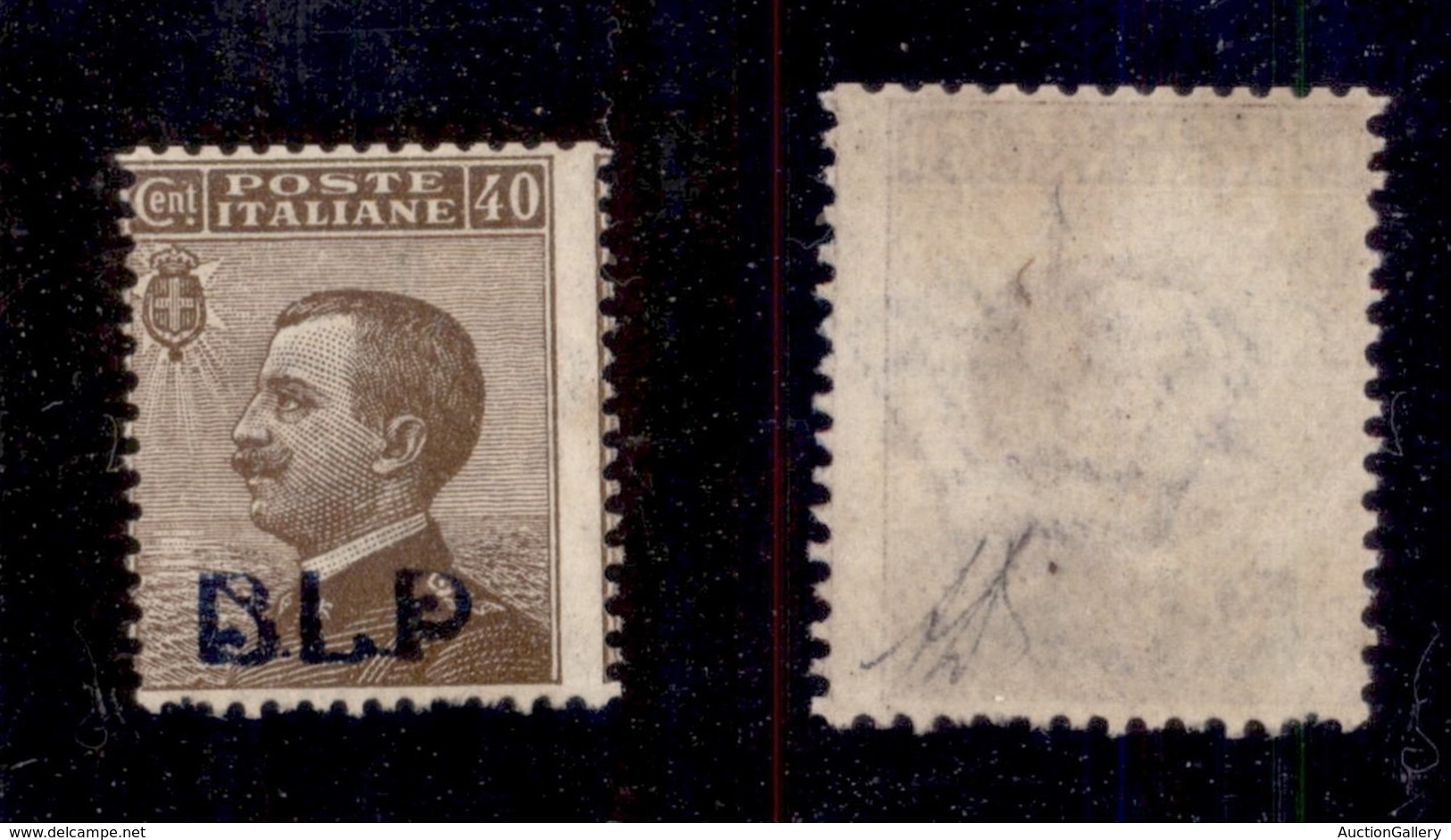 Regno - Blp - 1921 - 40 Cent (4Am - Soprastampa Azzurro Nera) Senza Punto Dopo P - Gomma Originale (600) - Other & Unclassified