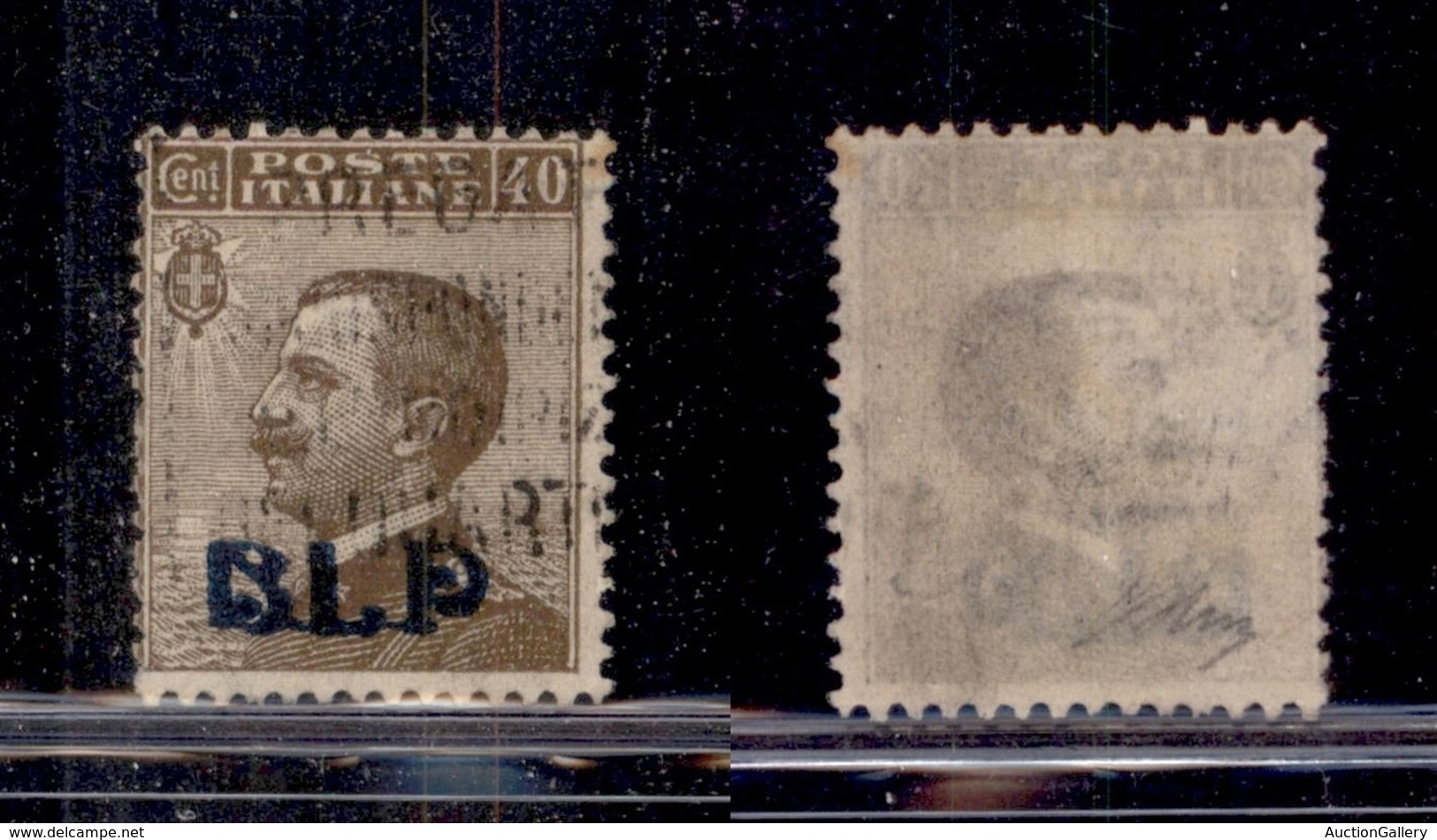 Regno - Blp - 1921 - 40 Cent (4Am - Azzurro Nera) Usato - Senza Punto Dopo P - Oliva (220) - Other & Unclassified