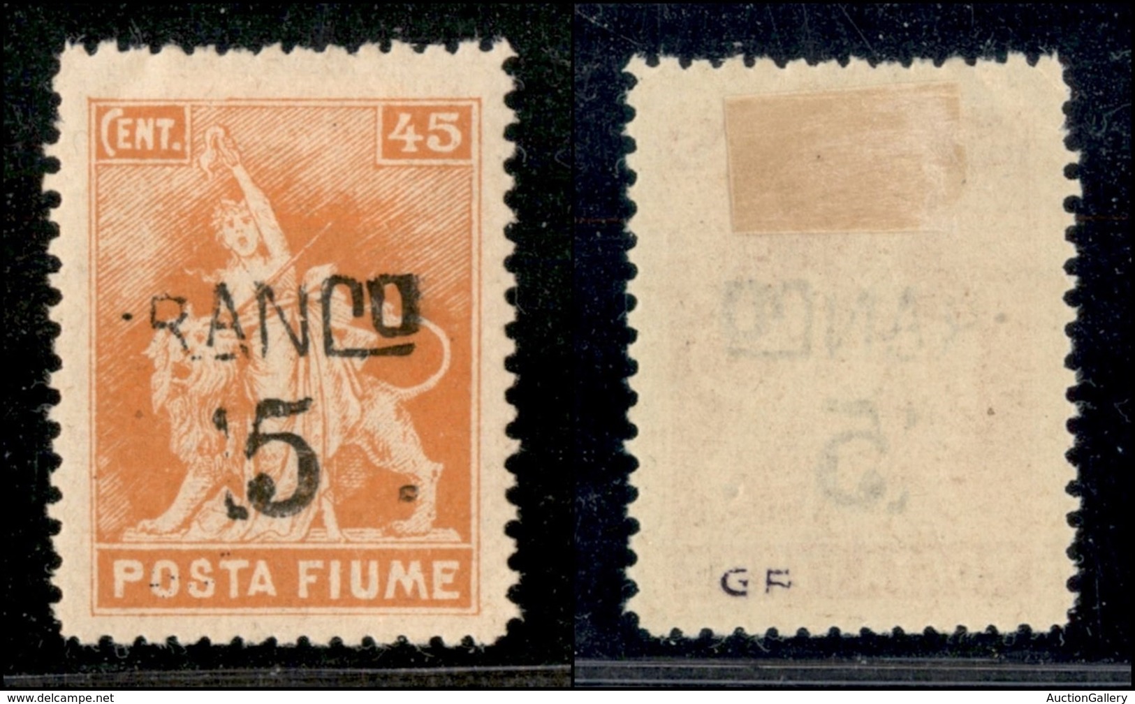 Occupazioni I Guerra Mondiale - Fiume - 1919 - RANCO 15 Su 15 Cent (D79v) Senza F - Gomma Originale (200) - Other & Unclassified