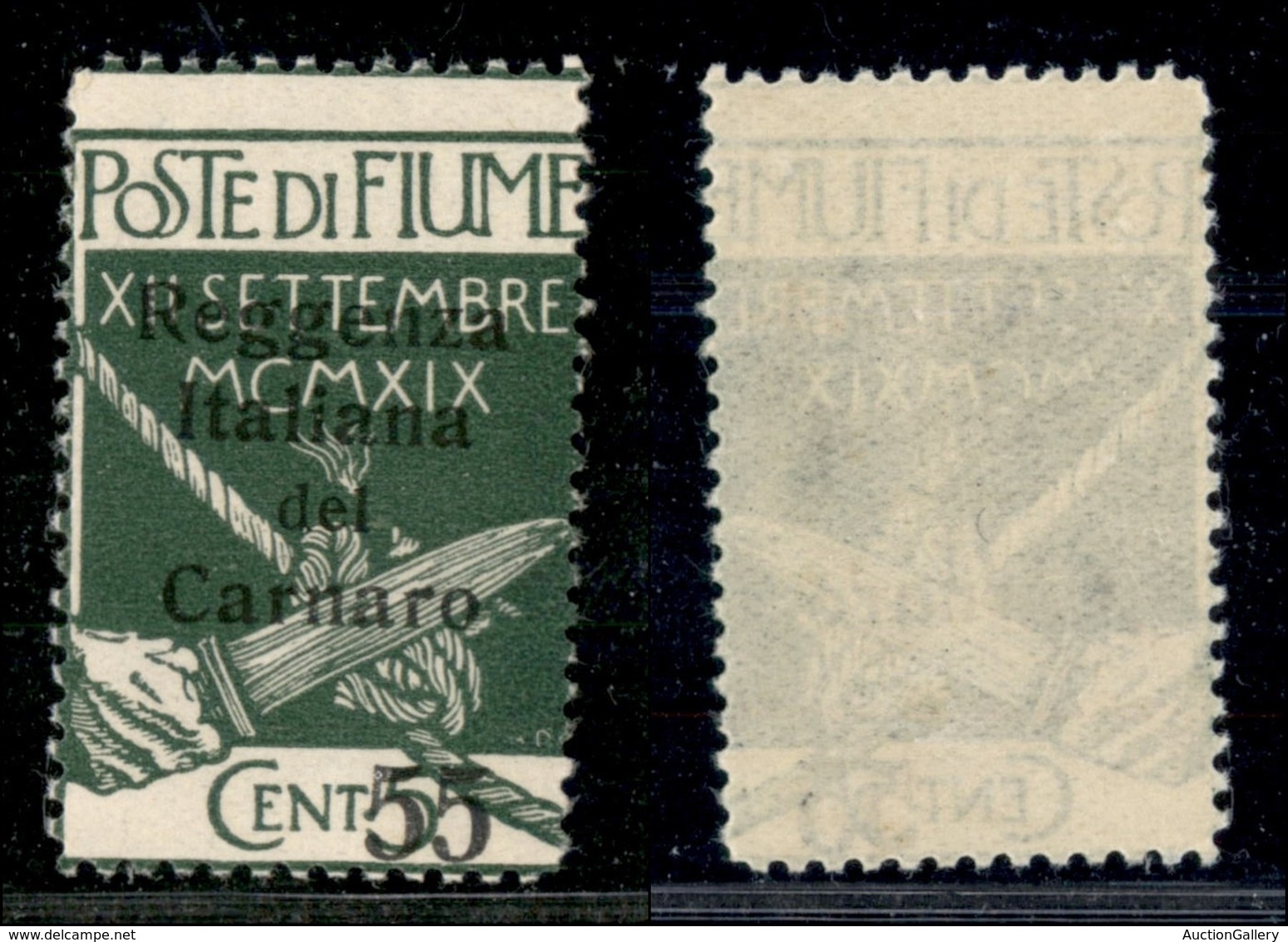 Occupazioni I Guerra Mondiale - Fiume - 1920 - 55 Cent Su 5 Carnaro (142-varietà) - Formato Diverso - Gomma Integra - No - Other & Unclassified