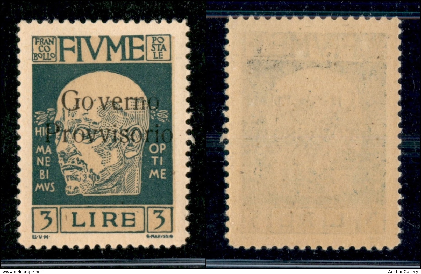 Occupazioni I Guerra Mondiale - Fiume - 1921 - 3 Lire Governo Provvisorio (161) - Gomma Originale (150) - Other & Unclassified