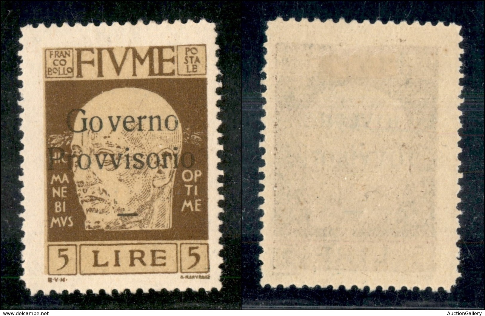 Occupazioni I Guerra Mondiale - Fiume - 1921 - 5 Lire D'Annunzio (162) - Gomma Originale (150) - Other & Unclassified