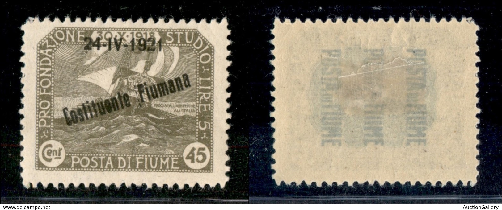 Occupazioni I Guerra Mondiale - Fiume - 1921 - 45 Cent Costituente (168nfa Varietà Nk) 921 Disallineati + Spazio Tipogra - Altri & Non Classificati