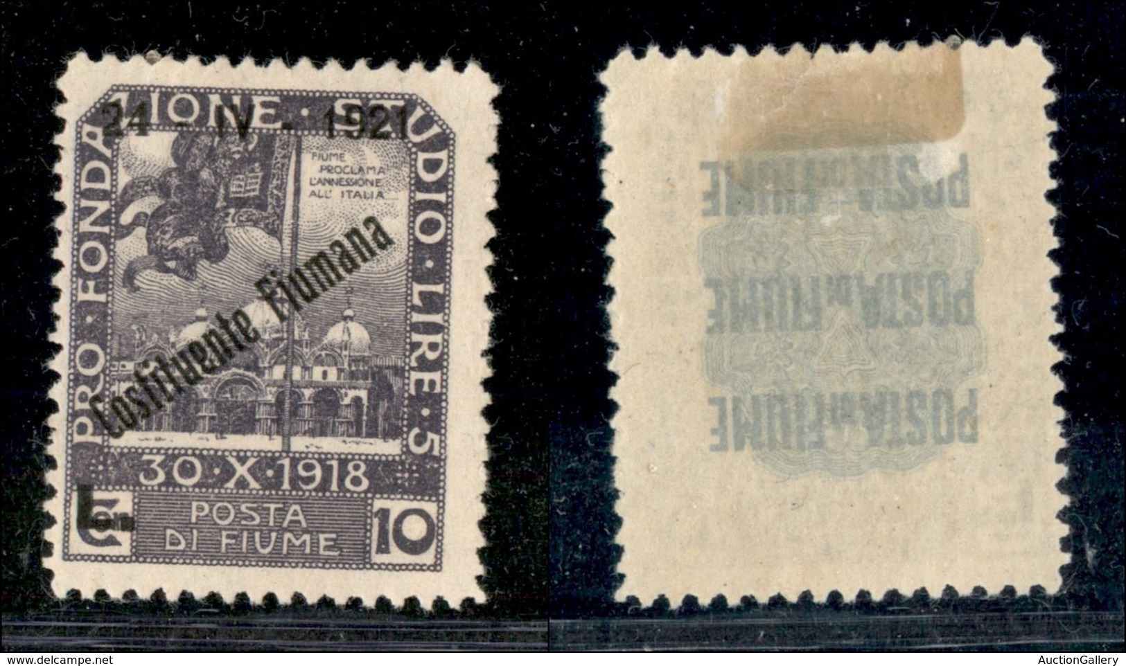 Occupazioni I Guerra Mondiale - Fiume - 1921 - 10 Lire Costituente (175) - Gomma Originale (320) - Other & Unclassified