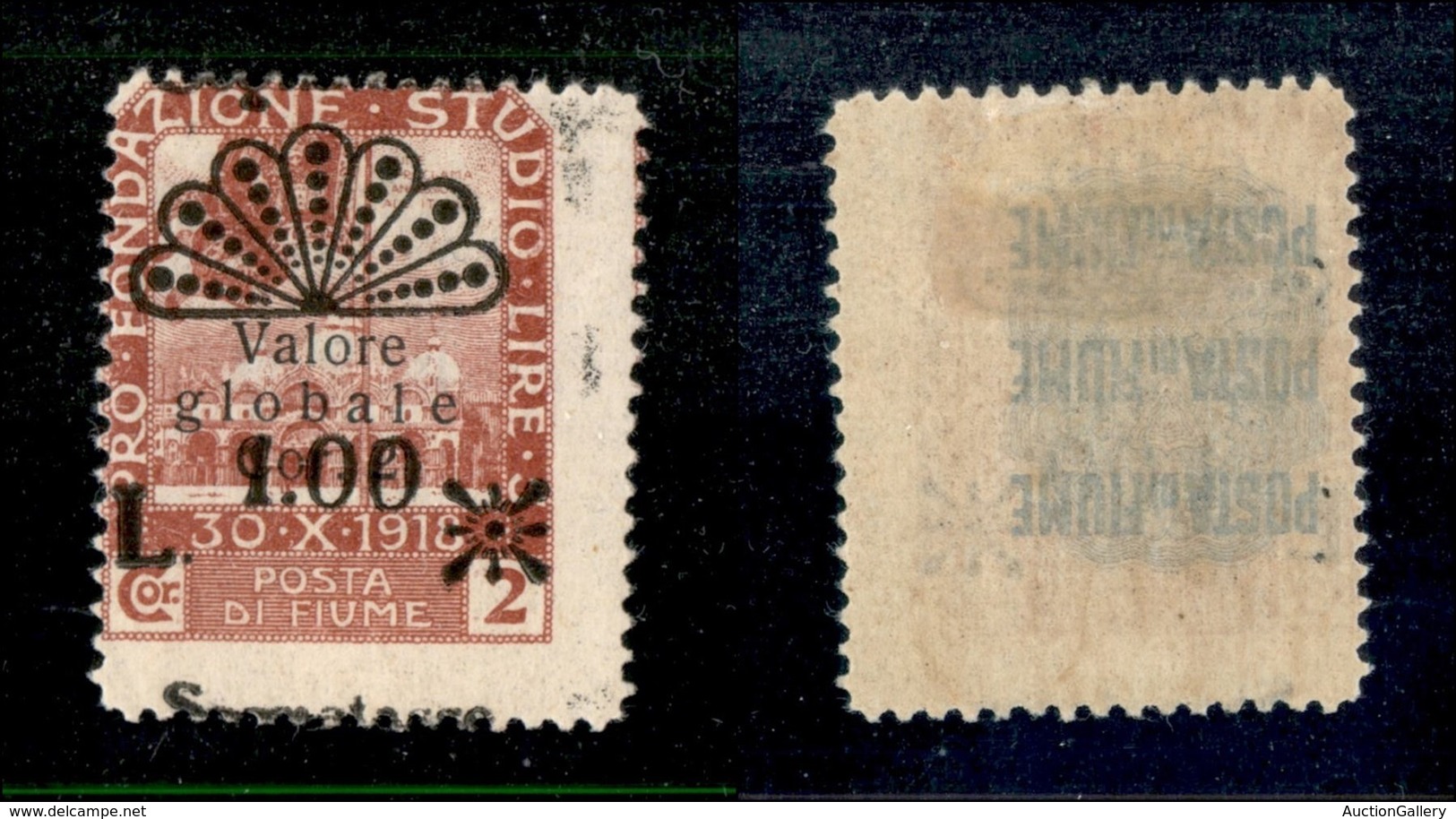 Occupazioni I Guerra Mondiale - Fiume - 1921 - 1 Lira Su 2 Cent  (24m Varietà S) - Gomma Originale - Other & Unclassified