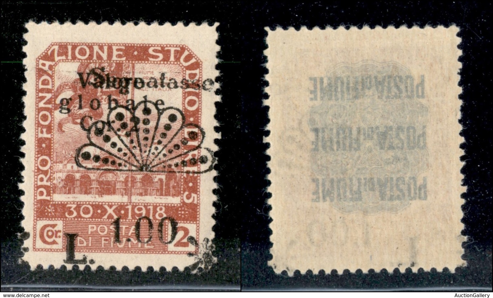 Occupazioni I Guerra Mondiale - Fiume - 1921 - Lire 1,00 Su 2 Corone (35taa) Con Soprastampa A Destra - Gomma Integra (3 - Other & Unclassified