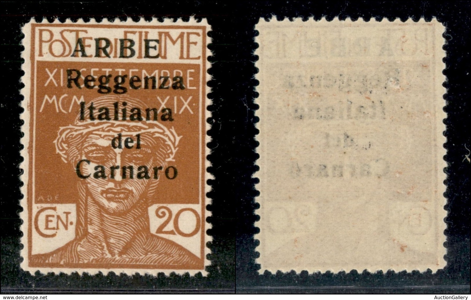 Occupazioni I Guerra Mondiale - Arbe - 1920 - 20 Cent (7) - Gomma Integra (275) - Other & Unclassified