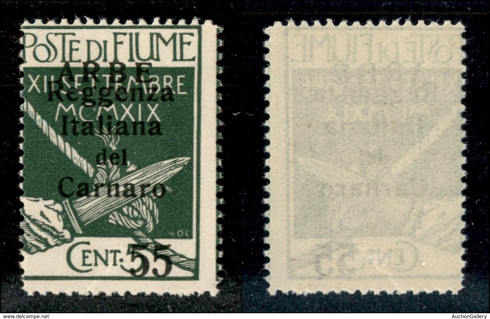 Occupazioni I Guerra Mondiale - Arbe - 1920 - 55  Cent Su 5 (10) Con Dentellatura Verticale Spostata - Gomma Integra (30 - Other & Unclassified