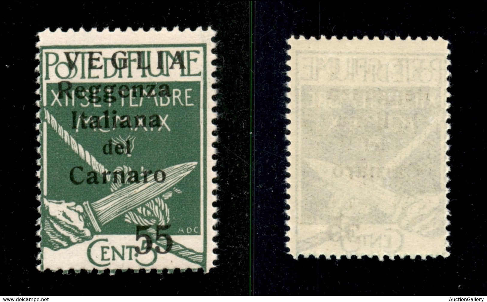 Occupazioni I Guerra Mondiale - Veglia - 1920 - 55  Cent Su 5 (10) - Gomma Integra (300) - Other & Unclassified