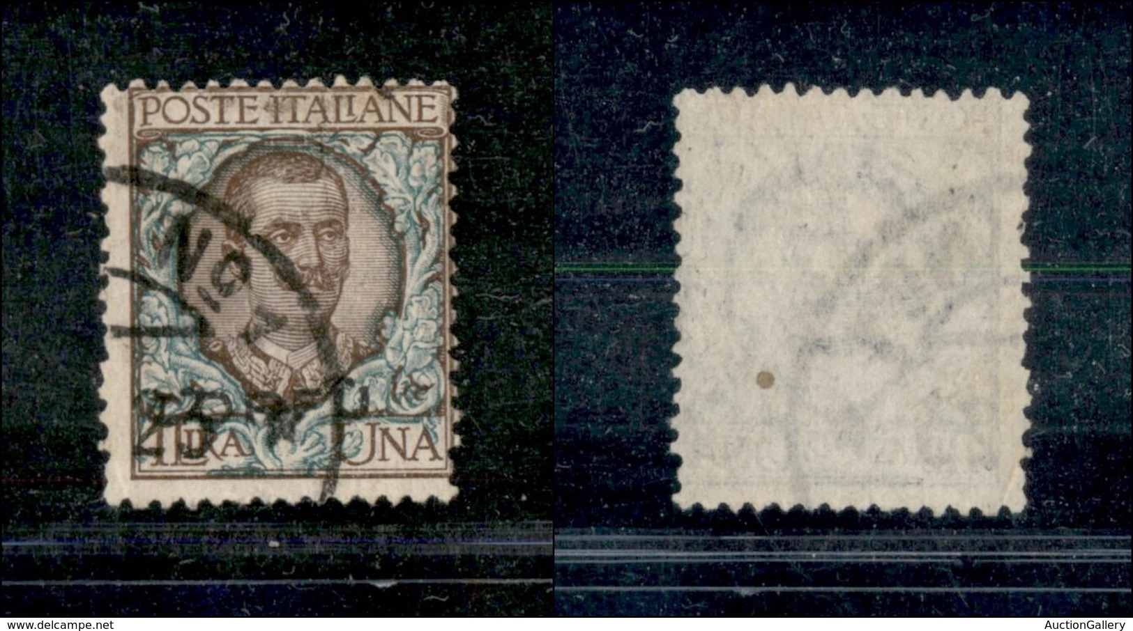 Occupazioni I Guerra Mondiale - Corfù - 1923 - 1 Lira (8e) Con Soprastampa A Sinistra Obliqua - Usato - Non Catalogato - Other & Unclassified