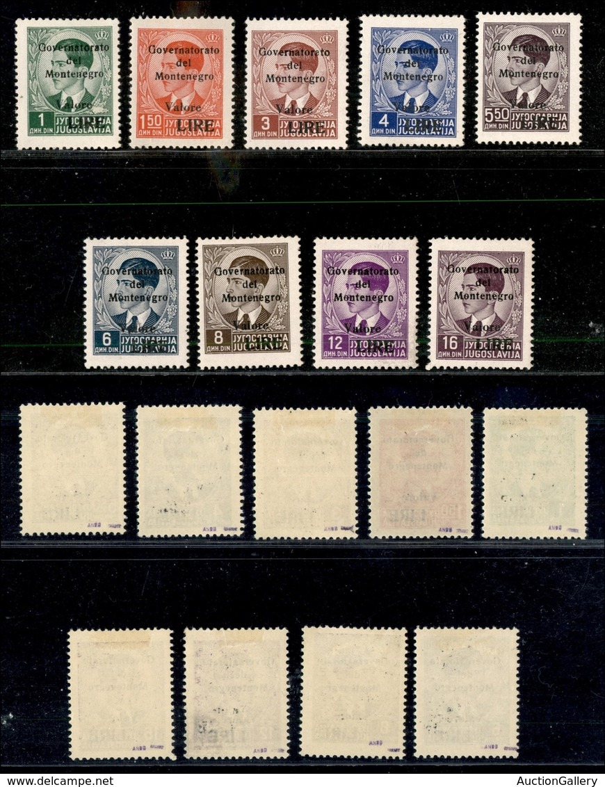 Occupazioni II Guerra Mondiale - Montenegro - 1942 - Soprastampati (40/48) - Serie Completa - Gomma Originale (500) - Other & Unclassified