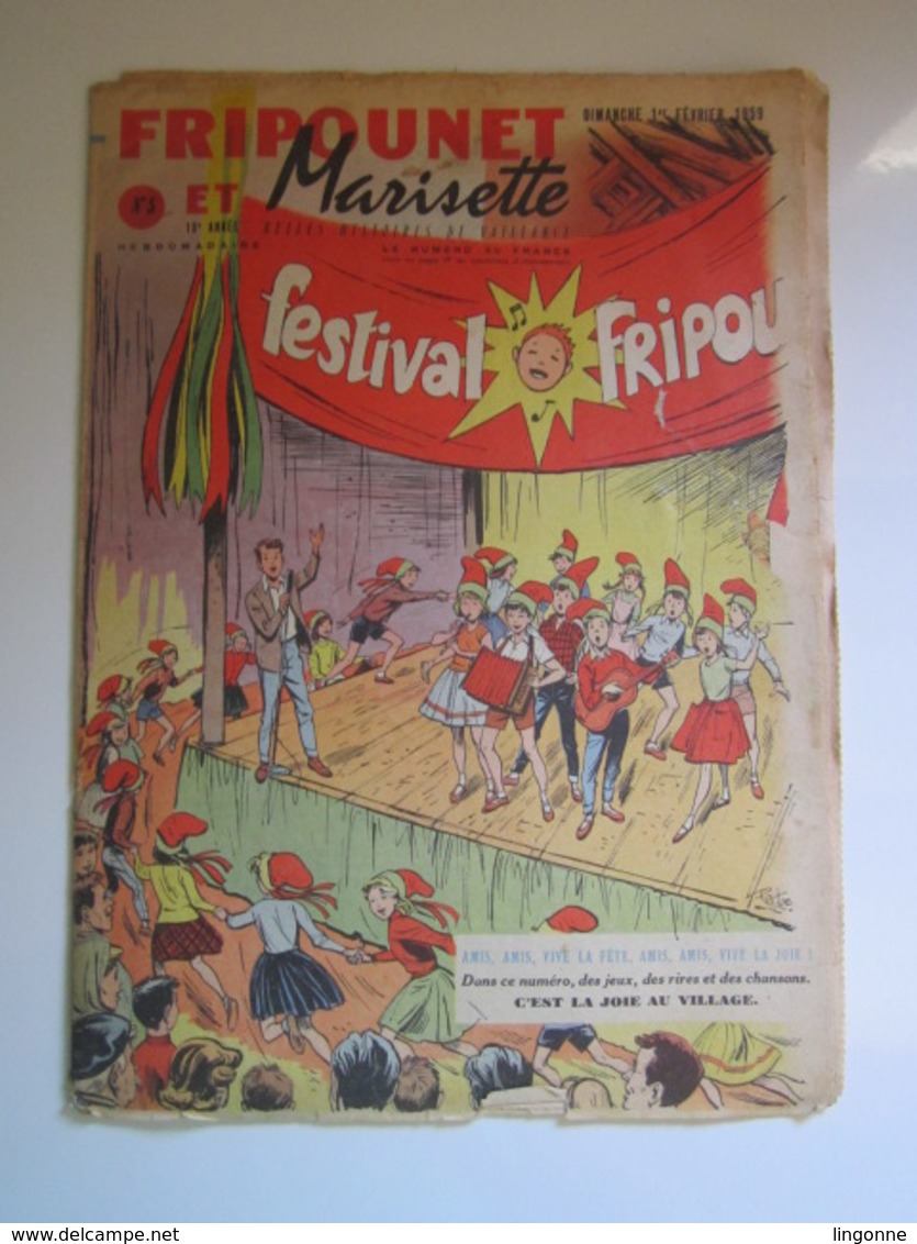 Magazine Hebdomadaire FRIPOUNET ET MARISETTE 1959 - N° 5 (En L'état) - Fripounet