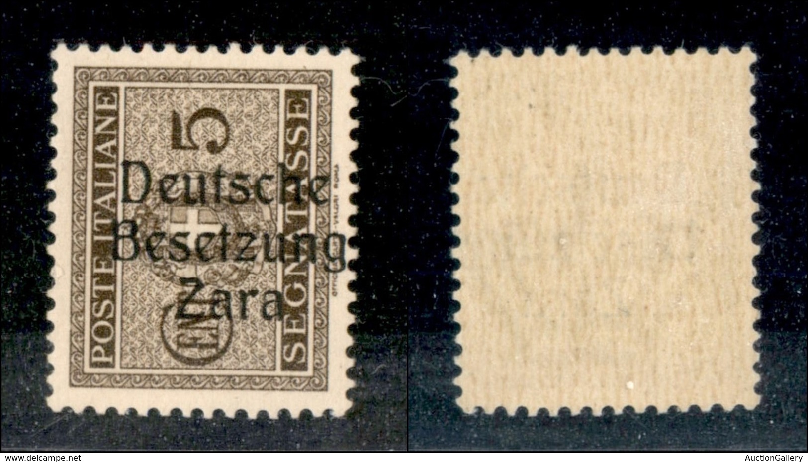 Occupazioni II Guerra Mondiale - Occupazione Tedesca - 1943 - Segnatasse - 5 Cent (1c) - Soprastampa A Destra - Gomma Or - Autres & Non Classés