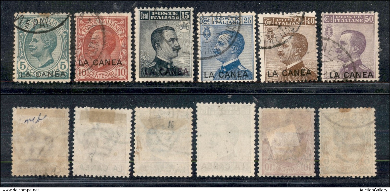 Uffici Postali All'Estero - La Canea - 1907/1912 . Soprastampati (14/19) - Serie Completa Usata (180) - Other & Unclassified