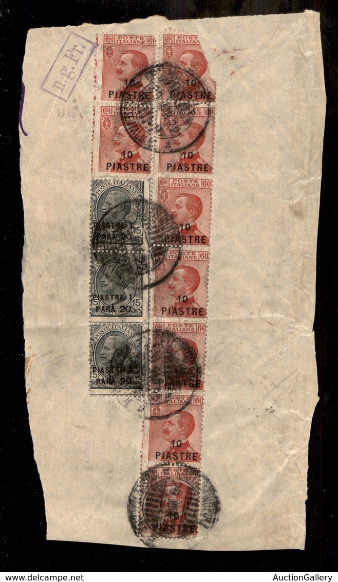 Uffici Postali All'Estero - Costantinopoli - 1921 - Nove 10 Piastre Su 60 Cent (32) + Tre 1,20 Piastre Su 15 Cent (36) U - Other & Unclassified