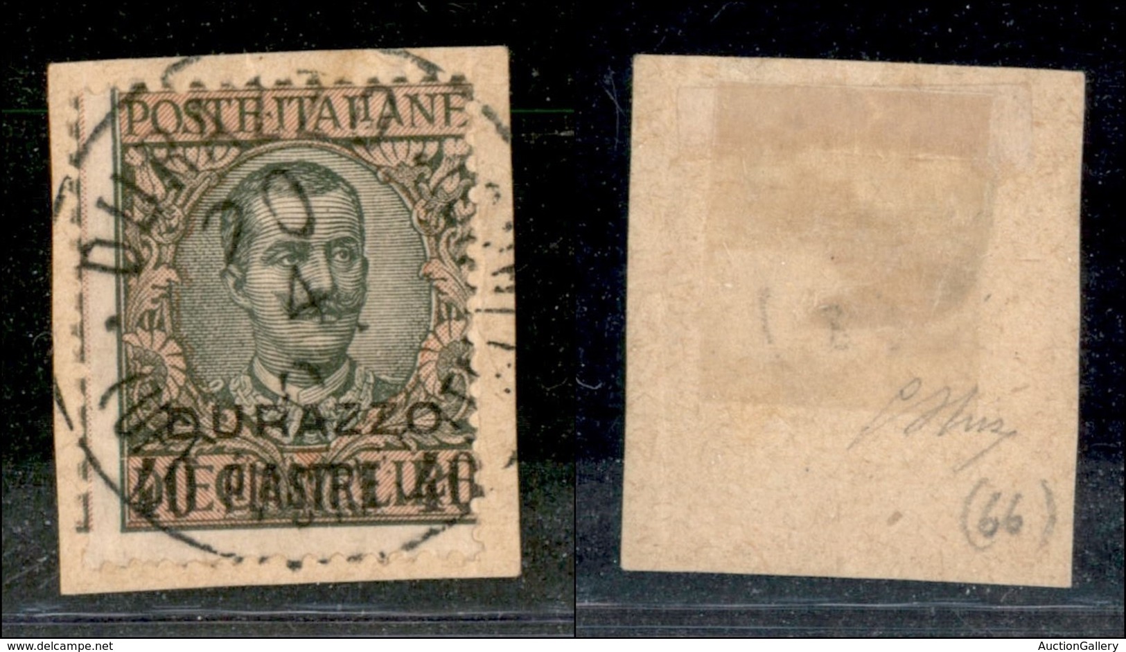 Uffici Postali All'Estero - Durazzo - 1911 - 40 Piastre Su 10 Lire (8) Usato Su Frammento (175+) - Other & Unclassified