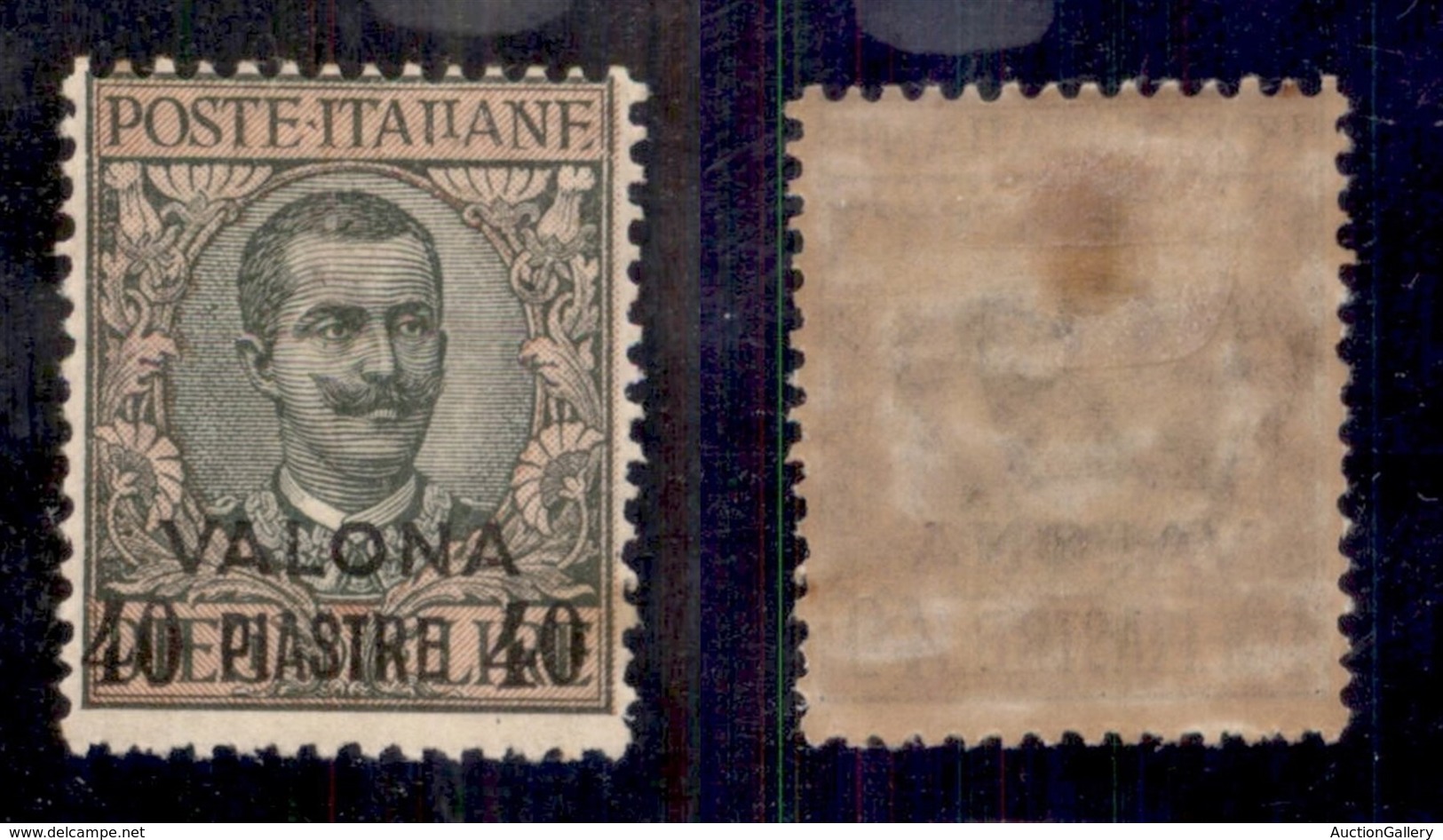 Uffici Postali All'Estero - Valona - 1911 - 40 Piastre Su 10 Lire (8 - Varietà) Con Italiane Incompleta (91c - Regno) -  - Altri & Non Classificati