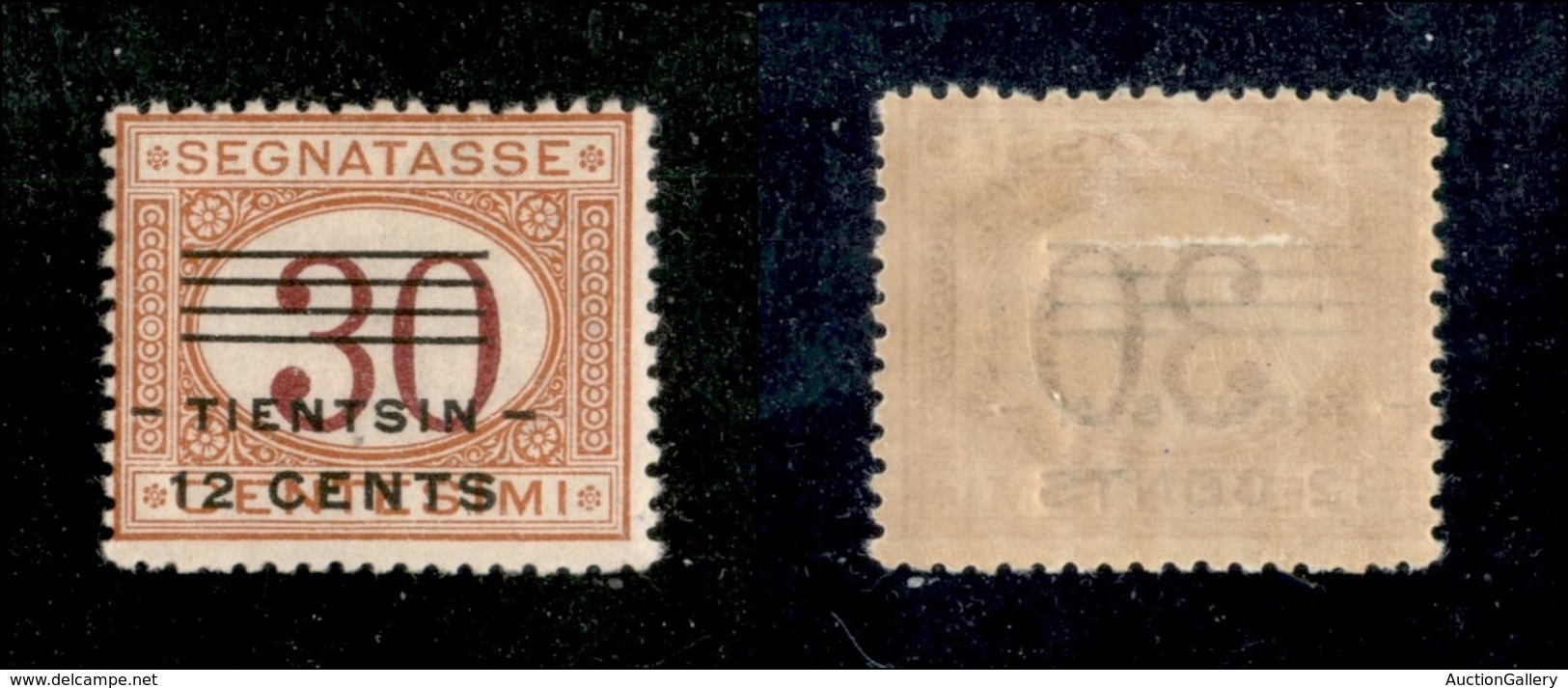 Uffici Postali All'Estero - Tientsin - 1919 - Segnatasse - 12 Cent Su 30 (11 - Varietà) - Soprastampa A Sinistra - Gomma - Altri & Non Classificati