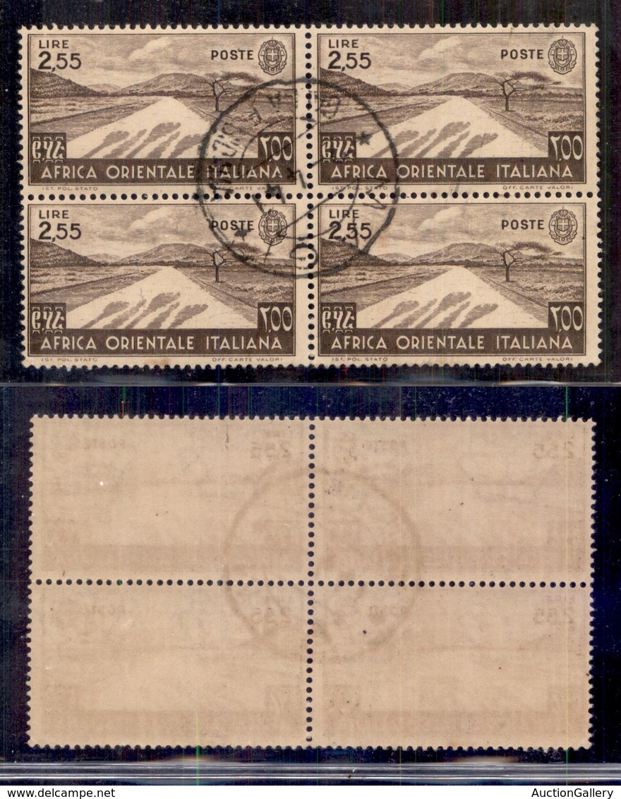 Colonie - Africa Orientale Italiana - 1938 - 2,55 Lire (16) - Quartina Usata (180+) - Other & Unclassified