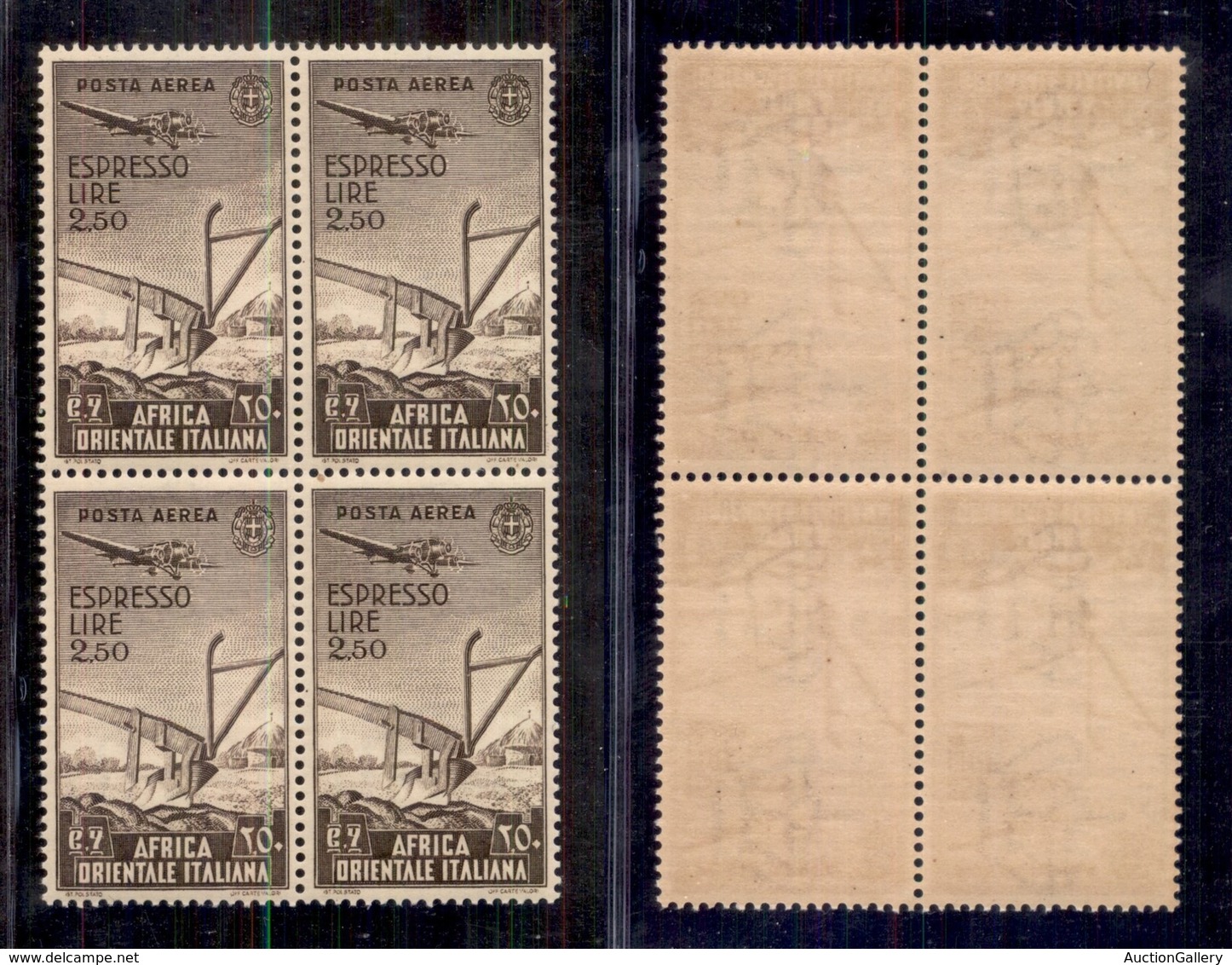 Colonie - Africa Orientale Italiana - 1938 - 2,50 Lire Aeroespresso (13 - Aerea) In Quartina - Gomma Integra (250+) - Sonstige & Ohne Zuordnung