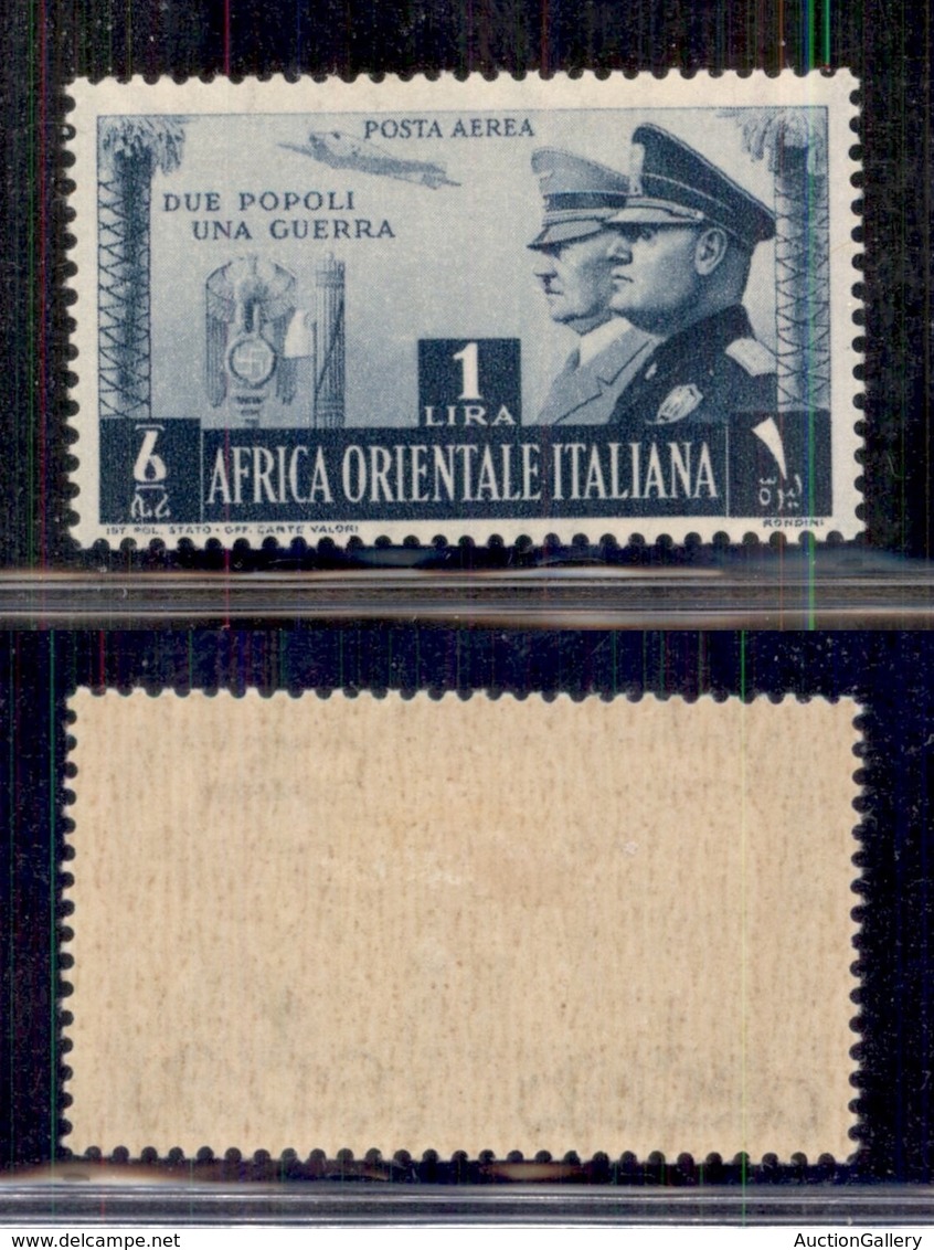 Colonie - Africa Orientale Italiana - 1941 - 1 Lira Fratellanza (20 - Aerea) - Gomma Originale (320) - Other & Unclassified