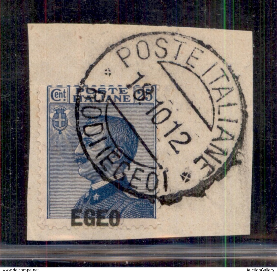 Colonie - Egeo - 1912 - 25 Cent (1d/da) Usato Su Frammento - Soprastampa In Basso - Other & Unclassified