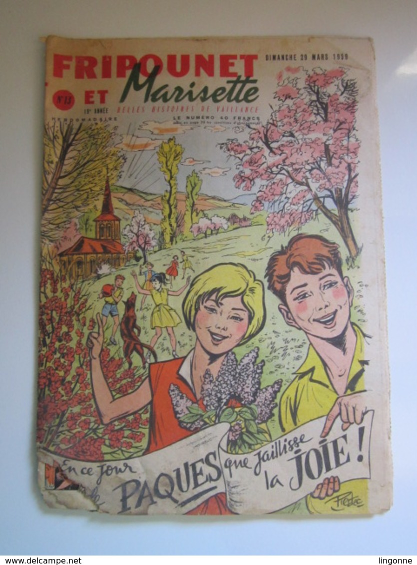 Magazine Hebdomadaire FRIPOUNET ET MARISETTE 1959 - N° 13 (En L'état) - Fripounet