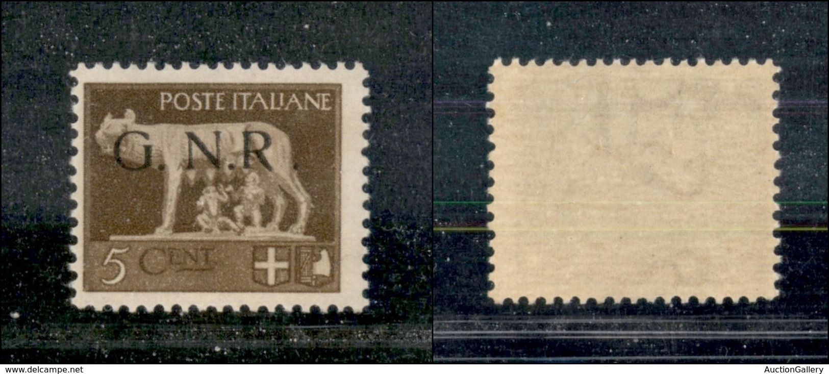 RSI - G.N.R. Brescia - 1943 - GNR Brescia - 5 Cent (470/I L) Con R Accostata A N - Gomma Integra (375) - Other & Unclassified