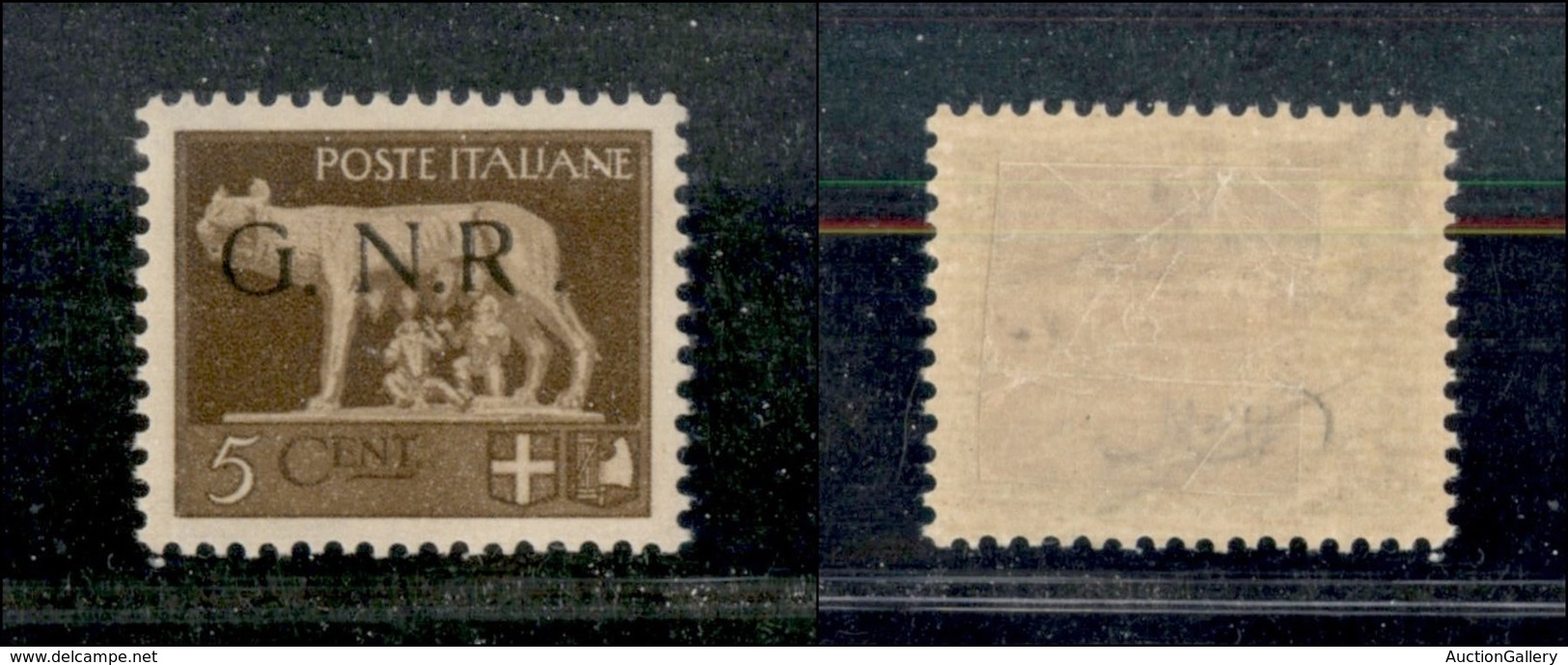 RSI - G.N.R. Brescia - 1943 - GNR Brescia - 5 Cent (470/I L) Con R Accostata A N - Gomma Originale (250) - Altri & Non Classificati
