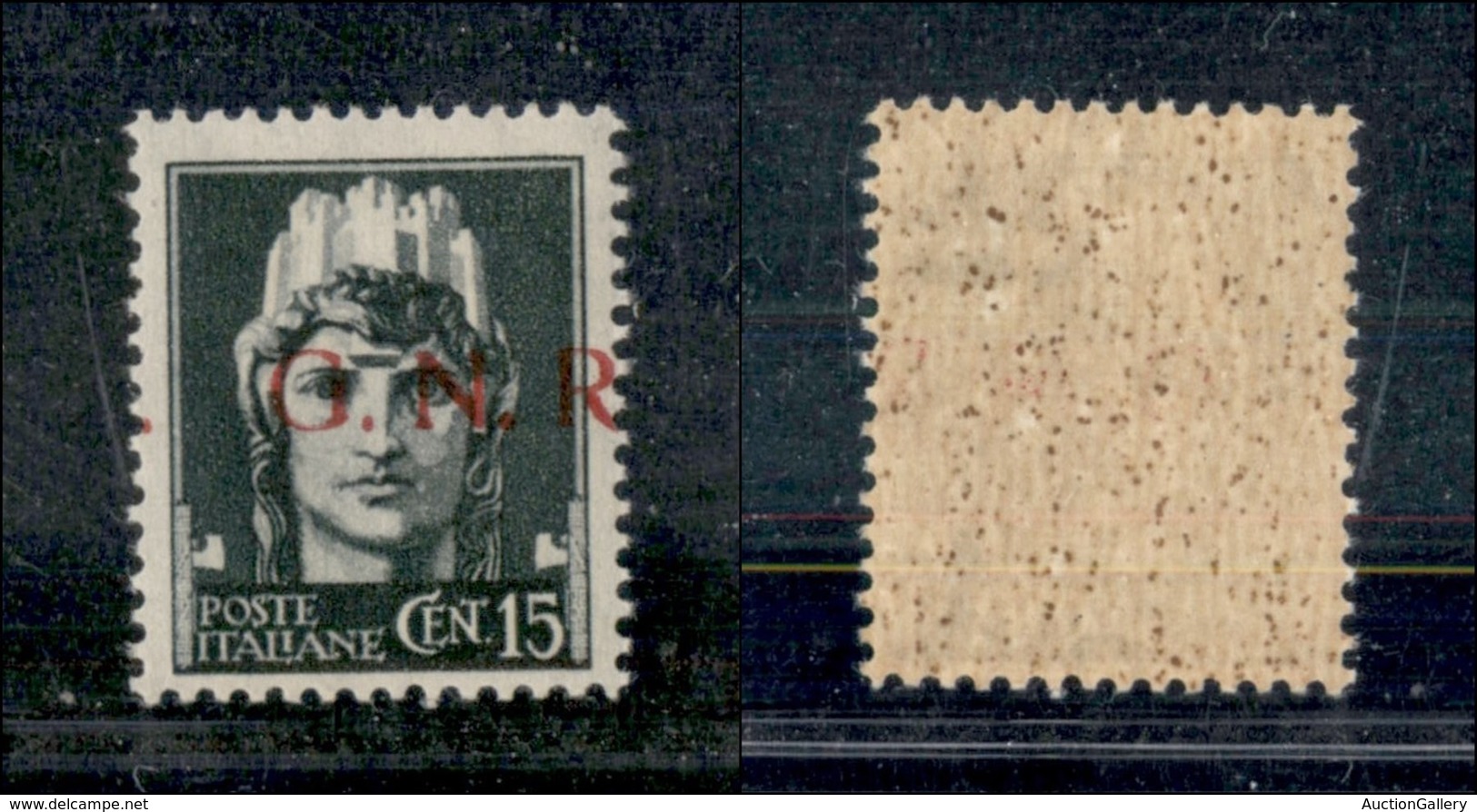 RSI - G.N.R. Brescia - 1943 - GNR Brescia - 15 Cent (472/Ihb - Varietà Pb) Con Punto Grosso Dopo N + Punto A Sinistra -  - Other & Unclassified