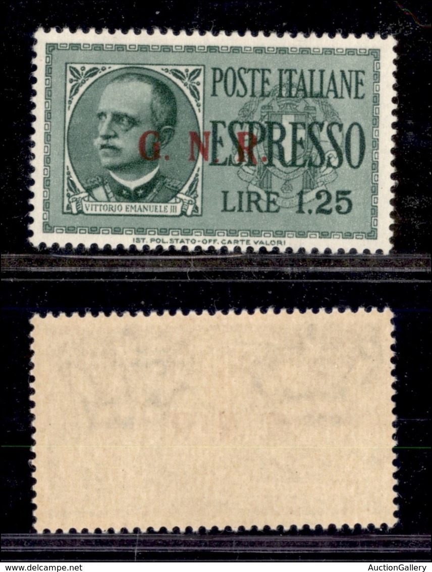 RSI - G.N.R. Brescia - 1943 - GNR Brescia - Espressi - 1,25 Lire (19/IIIi) - Punto Piccolo Dopo N - Gomma Integra (150) - Altri & Non Classificati