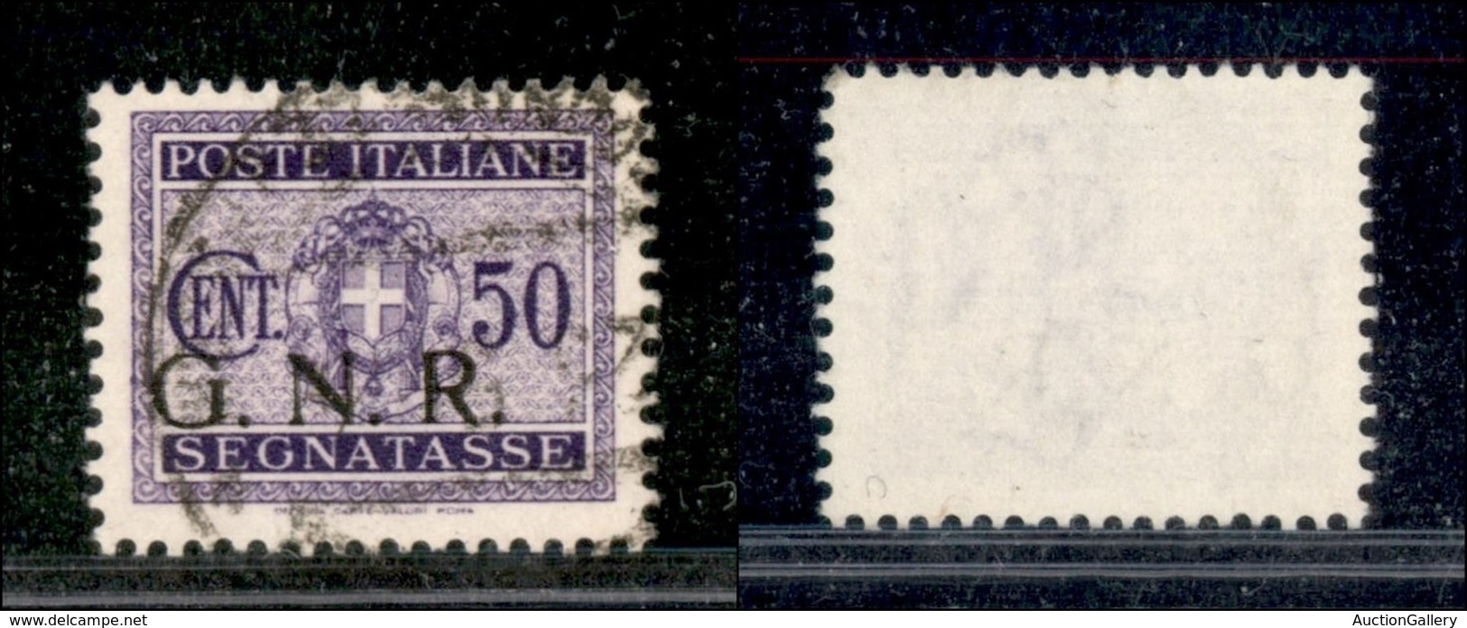 RSI - G.N.R. Brescia - 1943 - GNR Brescia - Segnatasse - 50 Cent (53/I) Usato - Cert. AG (300) - Altri & Non Classificati