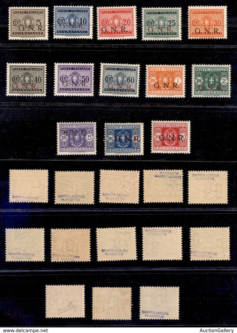 RSI - G.N.R. Verona - 1943/1944 - Segnatasse - Brescia + Verona (47/59) - Emissione Completa - Gomma Integra - Timbrino  - Altri & Non Classificati