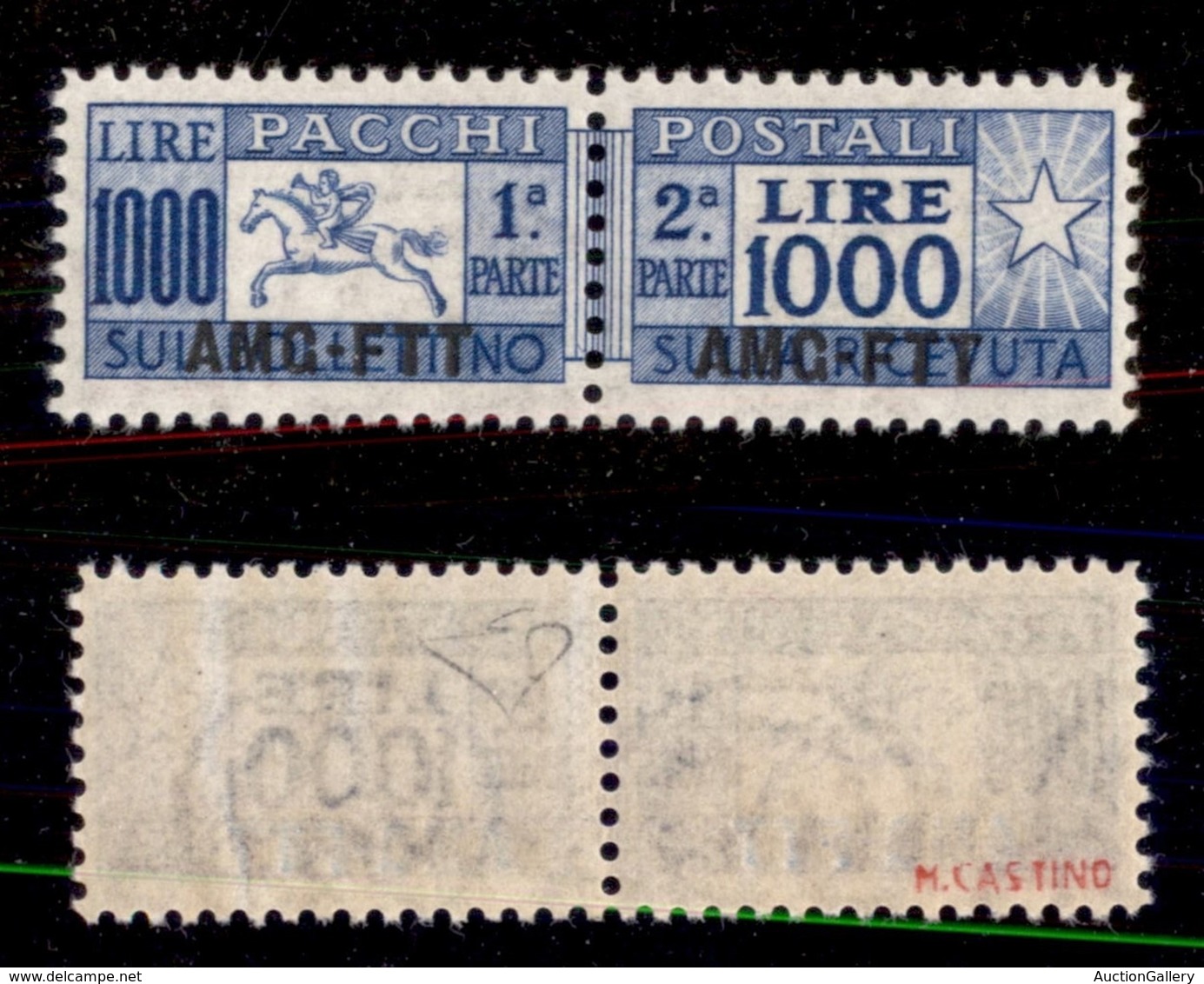 Trieste  - Trieste AMG FTT - 1954 - Pacchi Postali - 1000 Lire Cavallino (26/I) - Gomma Integra - Diena (300) - Sonstige & Ohne Zuordnung