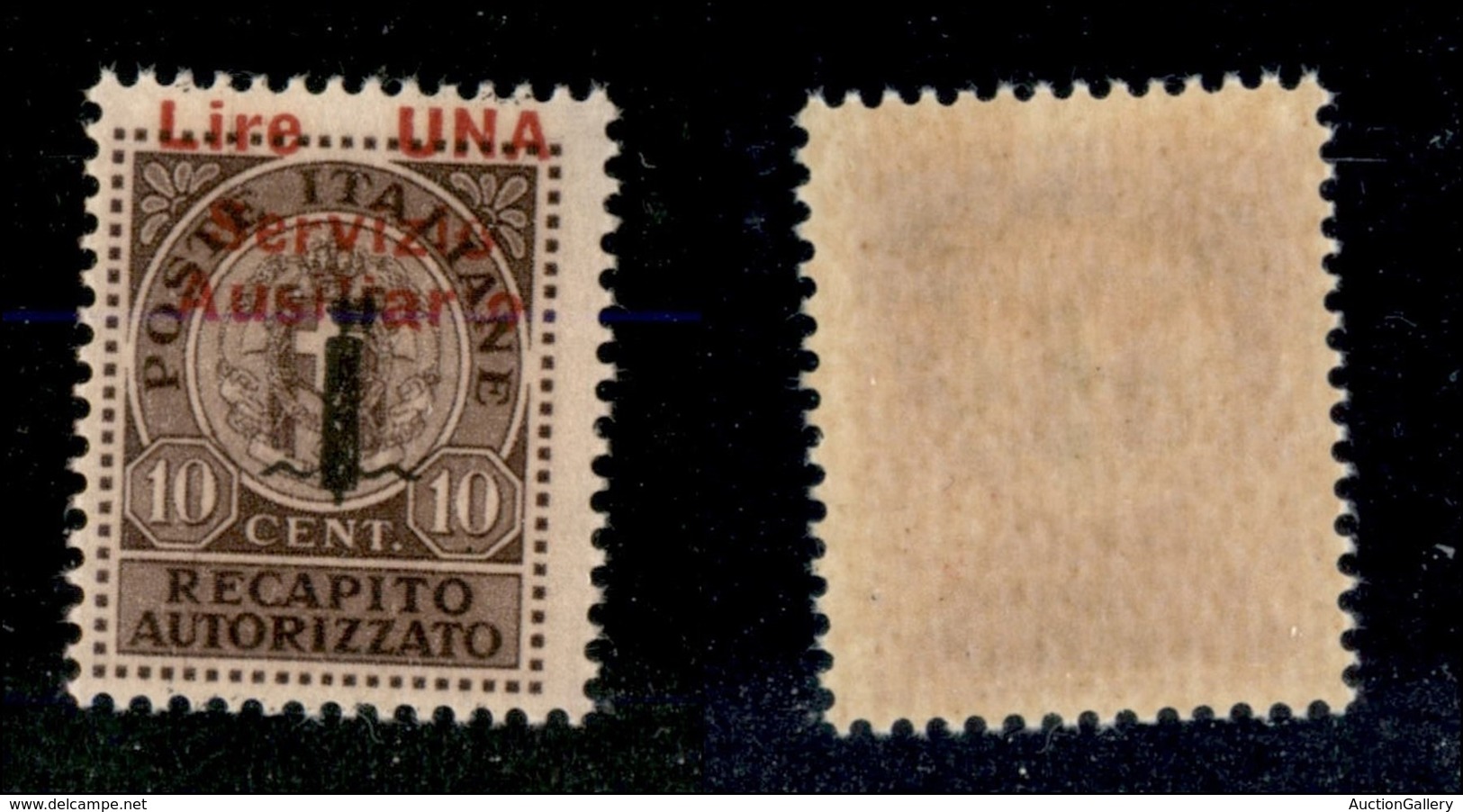 Emissioni Locali - Guidizzolo - 1945 - 1 Lira Su 10 Cent (2c) Con Soprastampe In Alto - Gomma Integra (300) - Other & Unclassified
