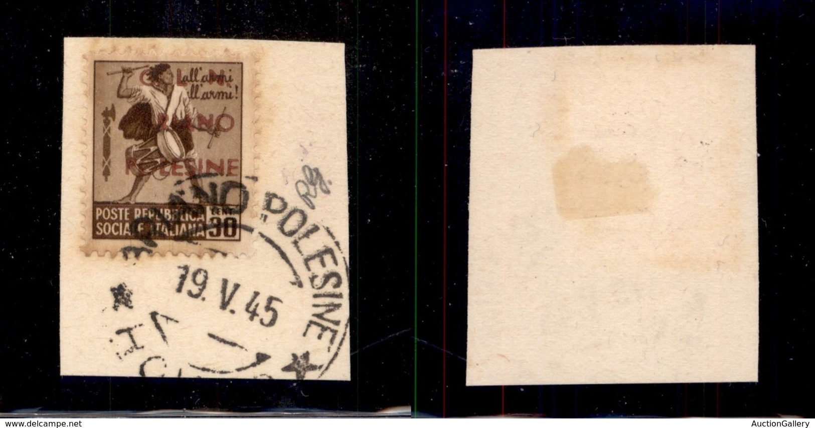 C.L.N. - Ariano Polesine - 1945 - 30 Cent (Errani 6 Varietà) Usato Su Frammento - Senza Punto Dopo L - Other & Unclassified