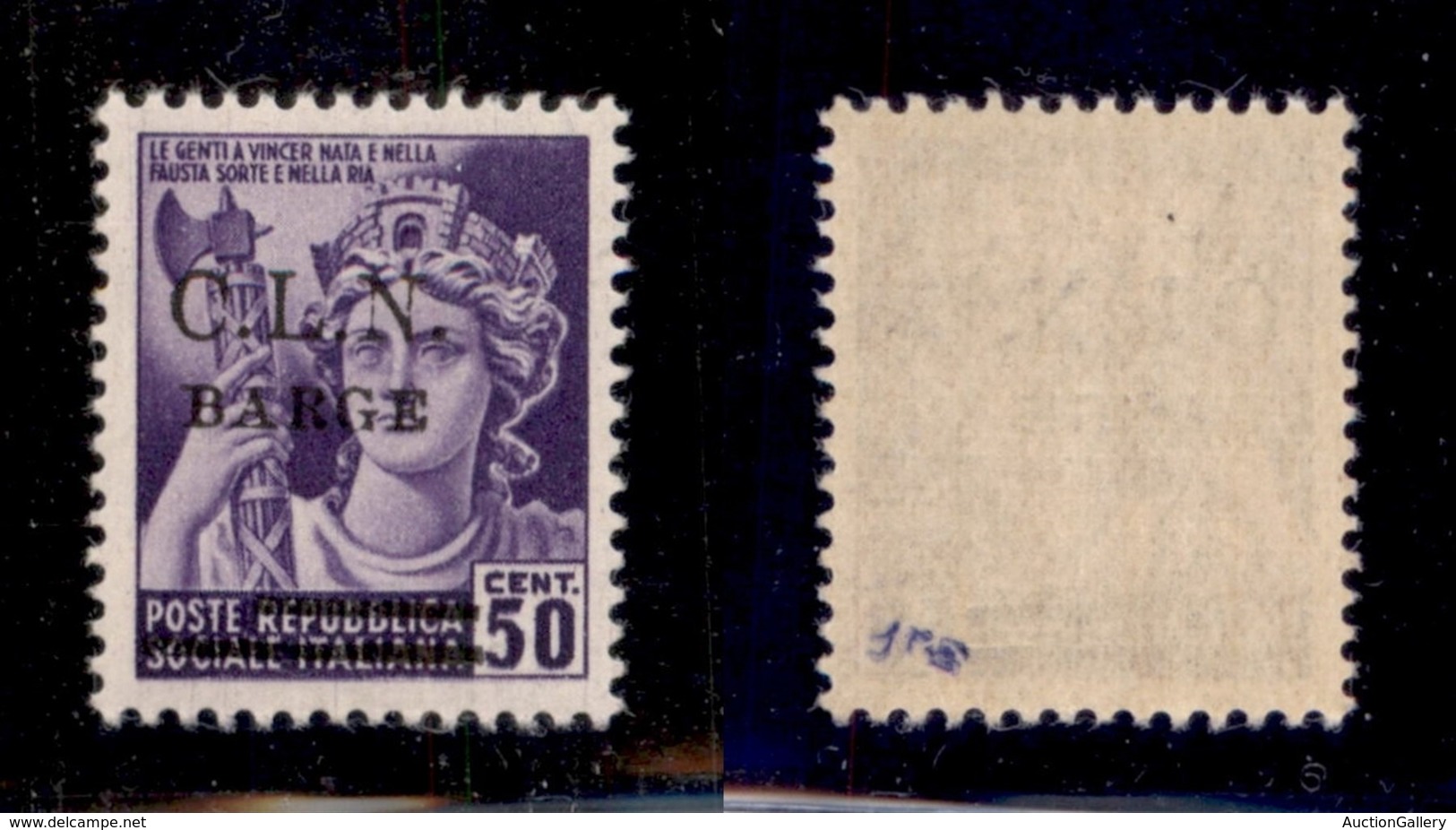 C.L.N. - Barge - Barge - 1945 - 50 Cent (4) - Gomma Integra (1.750) - Altri & Non Classificati