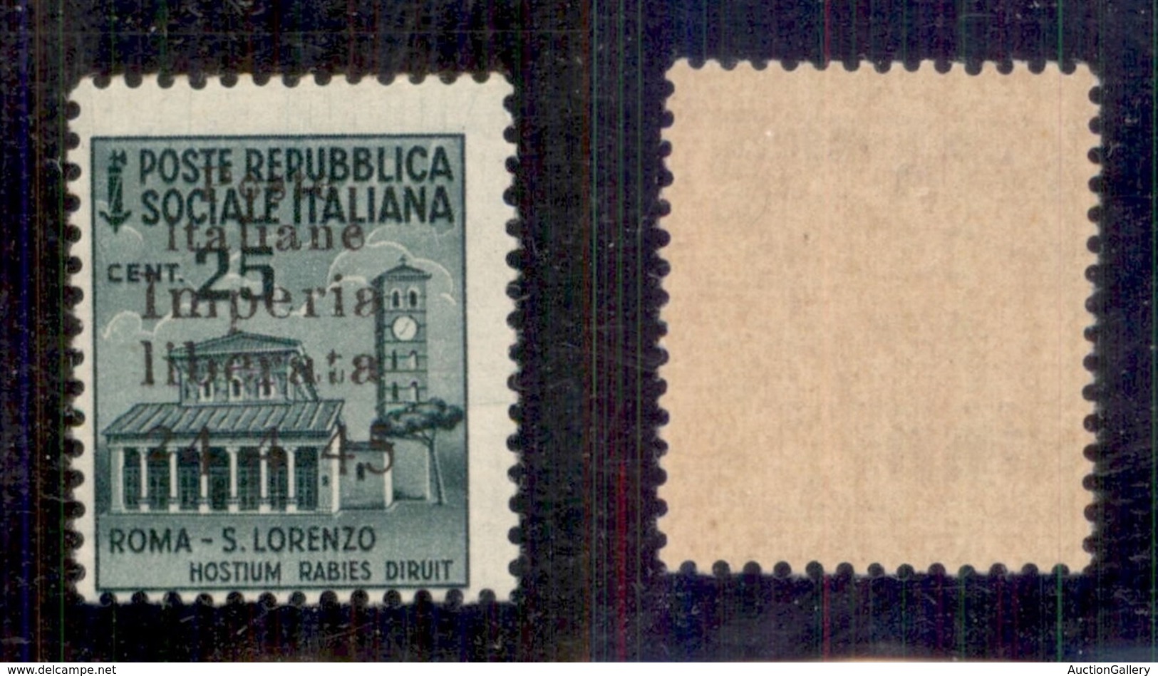 C.L.N. - Imperia - 1945 - 25 Cent (4dc) Senza Punto Tra 4a E 45 - Gomma Integra (210) - Other & Unclassified