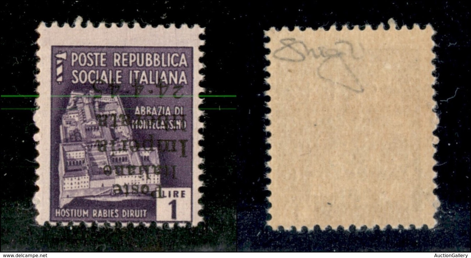 C.L.N. - Imperia - 1945 - 1 Lira (8a) Con Soprastampa Capovolta - Gomma Integra (195) - Autres & Non Classés