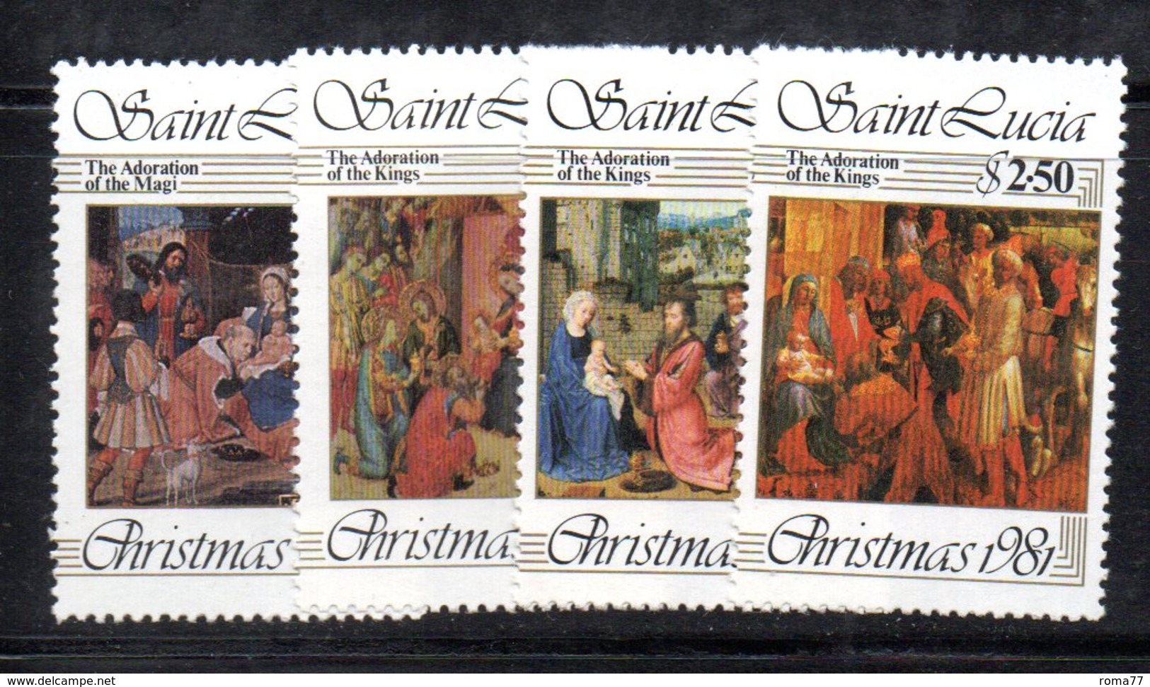 APR1556 - ST. LUCIA 1981 , Yvert Serie  N 555/558  ***  MNH NATALE CHRISTMAS - St.Lucia (1979-...)