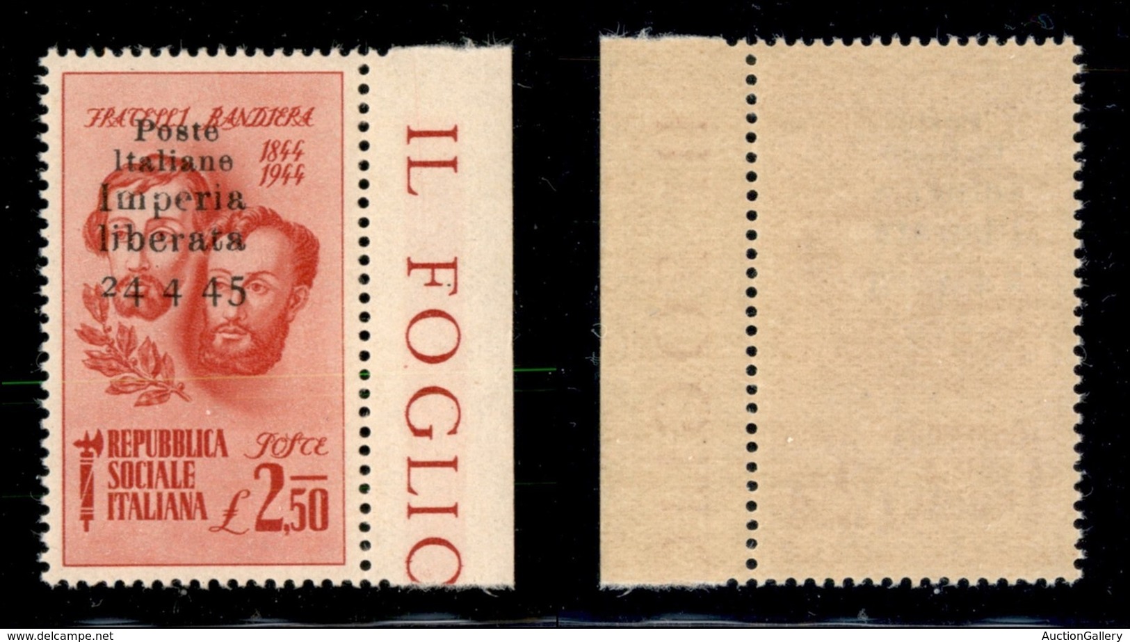 C.L.N. - Imperia - 1945 - 2,50 Lire Bandiera (15d) Senza Trattini - Gomma Integra (360) - Altri & Non Classificati