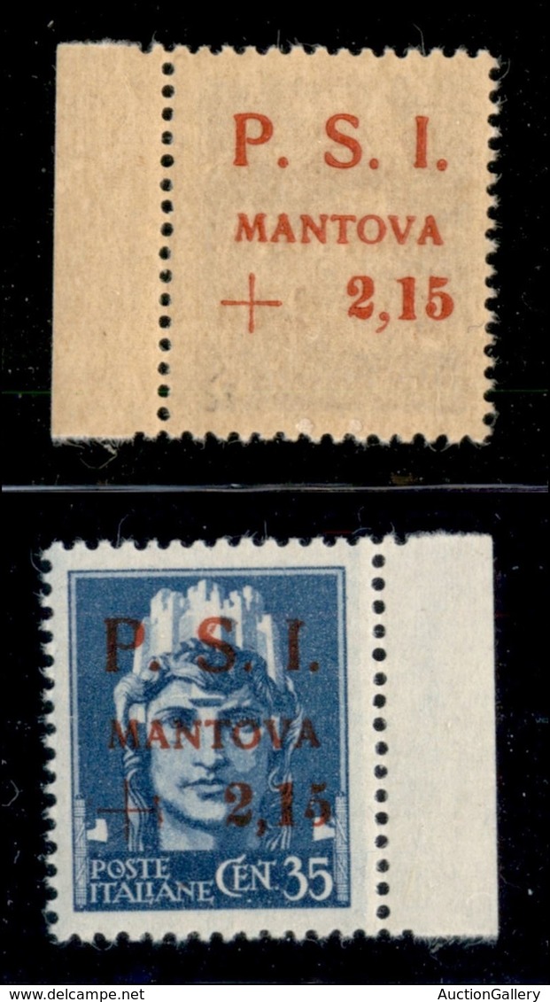 C.L.N. - Mantova - 1945 - 35 Cent + 2,15 Lire (3aa) Bordo Foglio - Soprastampa Recto Verso - Gomma Integra (900) - Altri & Non Classificati