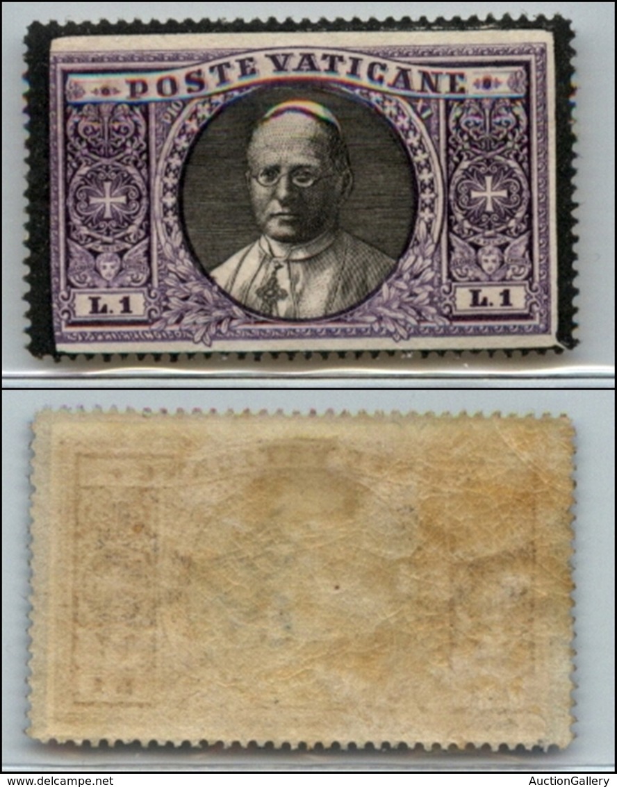 Vaticano - Posta Ordinaria - 1934 - Morte Pio XI - 1 Lira A Lutto - Gomma Originale - Altri & Non Classificati