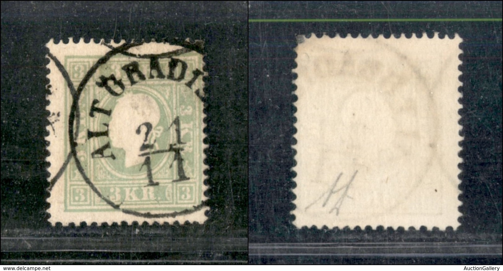 AUSTRIA - 1859 - 3 Kreuzer Verde (12/II) - Usato -Diena (180) - Other & Unclassified