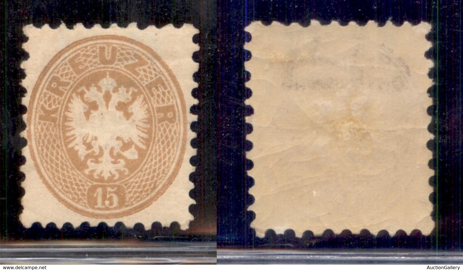 AUSTRIA - 1864 - 15 Kreuzer (34) - Gomma Integra (screpolata) - Parte Di Filigrana E - Other & Unclassified