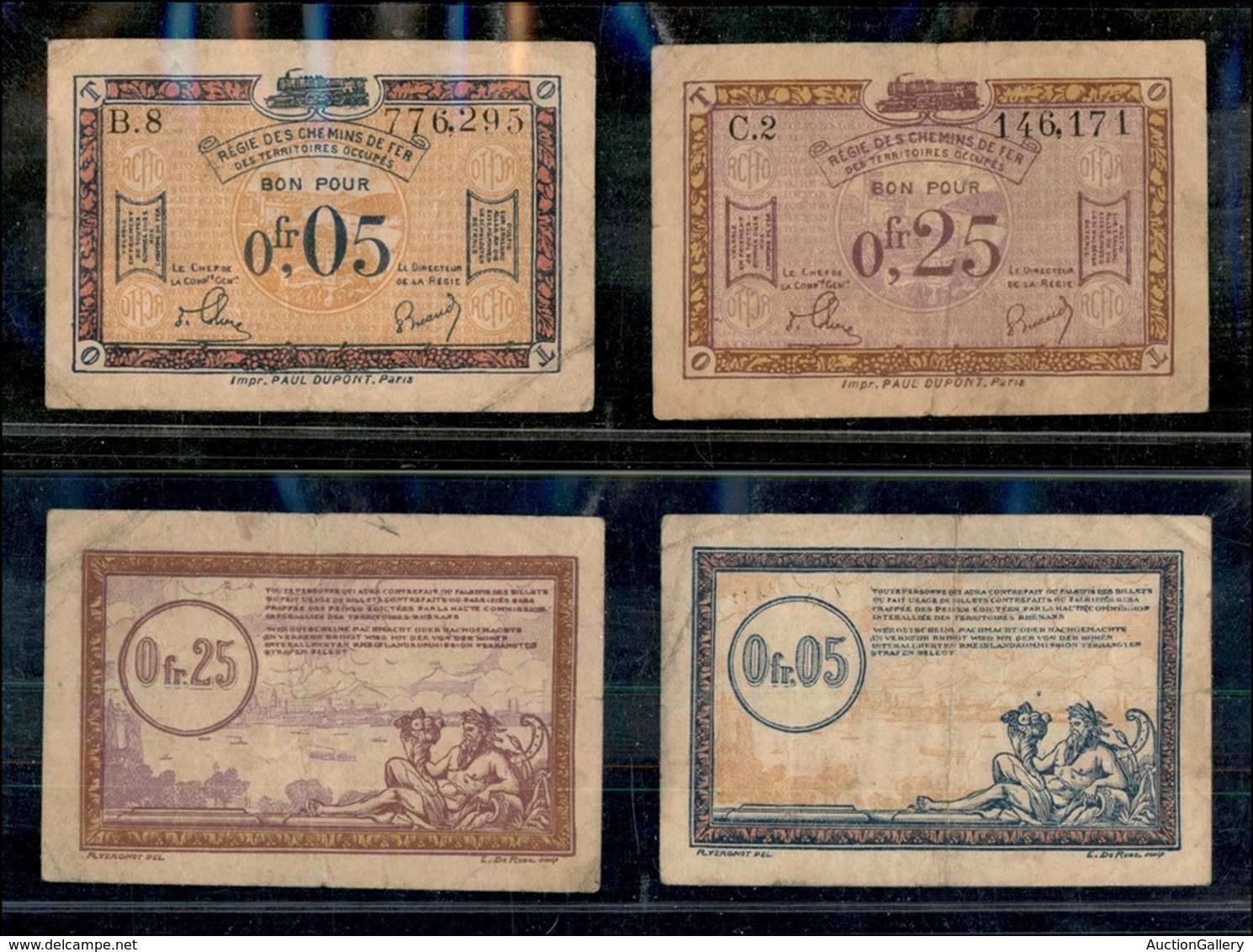 FRANCIA - 1923 - Billets De Necessitè - Occupazione Franco-Belga Della Renania 0,5 + 0,25 Franchi - Circolati - Other & Unclassified