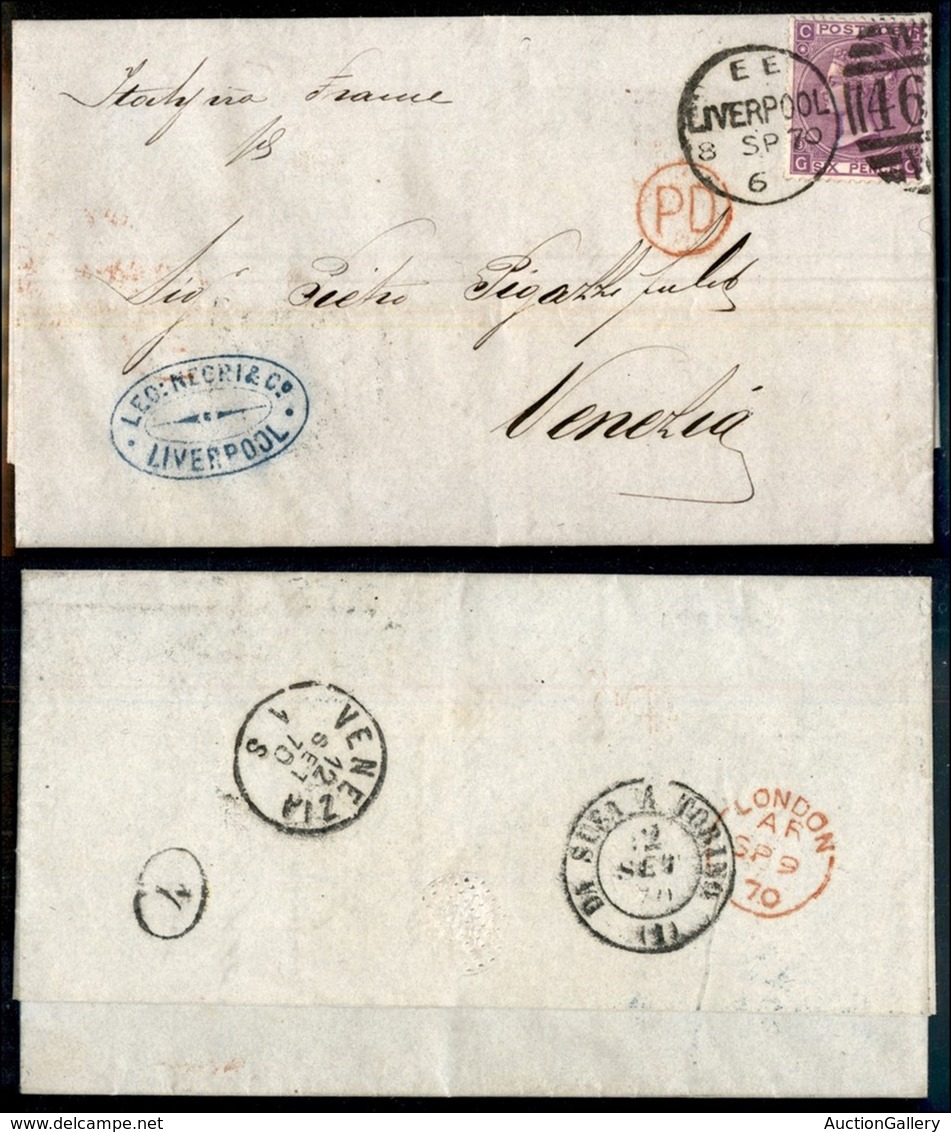 GRAN BRETAGNA - 6 Pence (30 - Tav.8) - Lettera Da Liverpool A Venezia Del 8.9.70 - Other & Unclassified