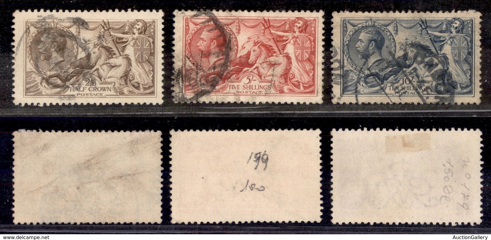 GRAN BRETAGNA - 1915 – Re Giorgio V E Britannia De La Rue (141II/143II) Serie Completa  - Usati (900) - Other & Unclassified